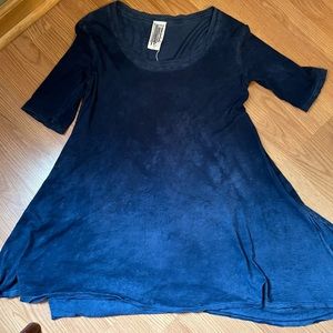 Free people navy blue distressed oversized tee